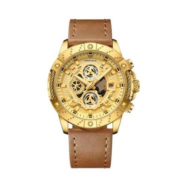 Imagem de Relógio De Pulso Masculino De Luxo Com Pulseira De Couro, Cronógrafo L