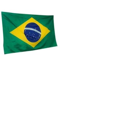 Imagem de Bandeira do Brasil 140x90cm 100% Poliéster Costurada Varetas - Decoração Festa Copa Libertadores