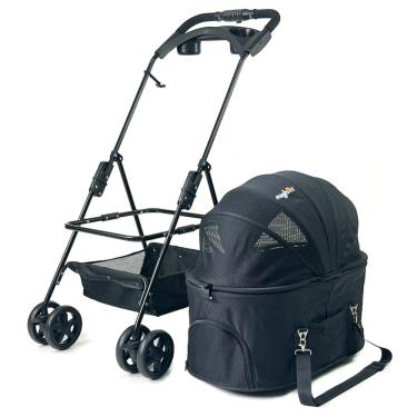 Imagem de Carrinho de passeio com berço removível para Pet, animal de estimação, cachorro, cão, gato de médio porte até 20 Kg