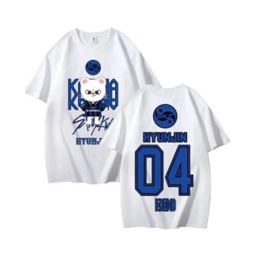 Imagem de Camiseta De Verão KPOP Skz Concert De Manga Curta Em Algodão Puro, Est