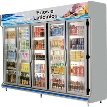 Imagem de Expositor Frios e Laticínios 5 Portas Polofrio Expositor Europeu Azul 