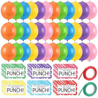 Imagem de Soulchen 74 Pieces Valentine's Day Punch Balloons with Cards Thickened Neon Punching Bounce Balloon with Rubber Band Handle Funny Valentines Gifts for Kids Birthday Party Favors Goodie Bag Stuffers