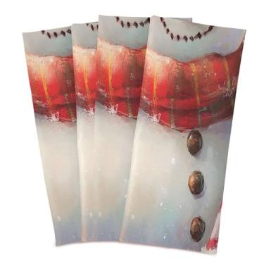 Imagem de xigua Conjunto de 4 panos de prato de cozinha fofos bonecos de neve, macios e altamente absorventes de secagem rápida para limpeza de pratos e limpeza à mão, 71 x 45 cm