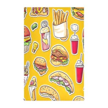 Imagem de xigua Conjunto de 1 panos de prato de cozinha de fast food de desenho animado, macios e altamente absorventes de secagem rápida para limpeza de pratos e limpeza à mão, 71 x 45 cm