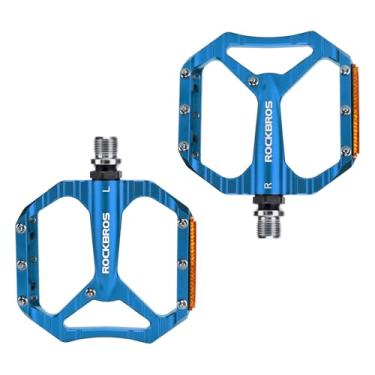 Imagem de ROCKBROS Pedais de bicicleta de montanha alumínio 9/40.6 cm rolamento selado plataforma leve para bicicleta de estrada montanha BMX MTB