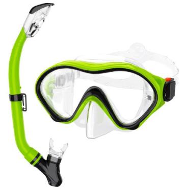 Imagem de Equipo de Snorkel HH HHAO SPORT para Niños - Tubo Seco Completo Verde 