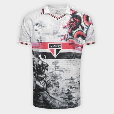 Imagem de Camiseta São Paulo Quebrada Masculina - Surf Center, Branco, Preto, GG