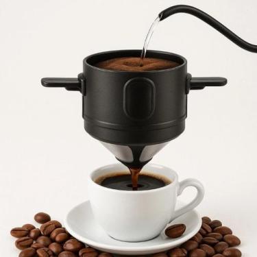 Imagem de Mini Filtro Coador Café Reutilizável Processa Bebida Passador Suporte 