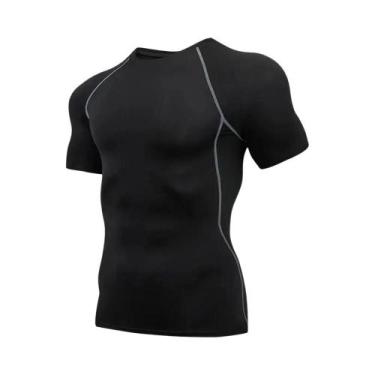 Imagem de Camiseta De Compressão Masculina MMA Rashguard De Manga Curta Para Tre