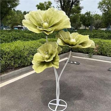 Imagem de Flores artificiais gigantes para decoração - adereços de flores enormes com base em pé para festas de jardim ao ar livre, vitrines de lojas e decoração de casa