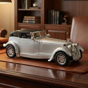 Imagem de Carro Miniatura Antigo Clássico Fricção Colecionável Prata - Gici Impo