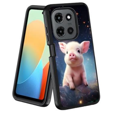 Imagem de stmedazm Capa para Motorola Moto G 5G 2026/Moto G Play 5G 2026, capa protetora de corpo inteiro resistente de grau militar [3 camadas] à prova de poeira, à prova de choque, fofo bebê porco