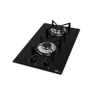 Imagem de Fogão Cooktop Fischer 2Q Gás Mesa Vidro Com Supervisor De Chama Bivolt