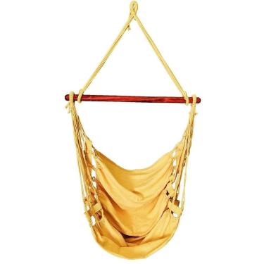 Imagem de Cadeira Rede Balanço De Teto Suspensa Várias Cores Cor:Amarela