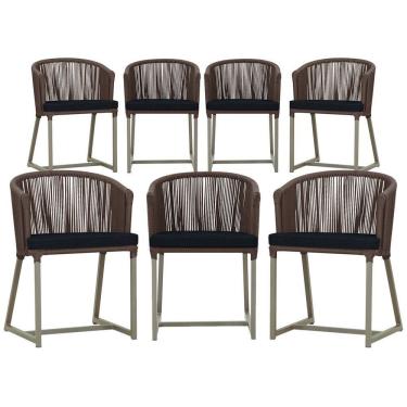 Imagem de 7 Cadeiras De Jantar área Noronha Fendi E12 Trama  Marrom