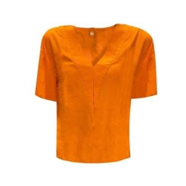 Imagem de Blusa Colcci Gola V Laranja Salmona-Feminino