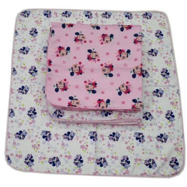 Imagem de Cueiro Flanelado Disney 80X80Cm Com Crochê Minnie - Dugu