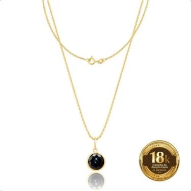 Imagem de Cordão Feminino Ouro 18k + Ponto De Luz - Sofistgold, Negro, 45cm