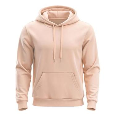 Imagem de Moletom Liso Algodão Unissex Blusa De Frio Canguru Flanelado - Fabrica