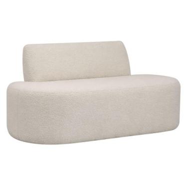 Imagem de Sofá Reto 03 Lugares 180cm Mônaco Bouclé Off White - Nexta Casa
