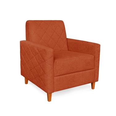 Imagem de Poltrona Liana Bouclê Terracota Pés De Madeira - Pallazio
