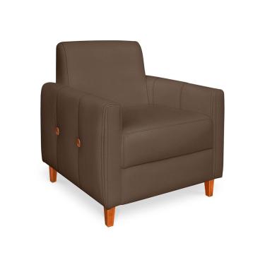 Imagem de Poltrona Zoe Veludo Pés De Madeira - Pallazio Cor Marrom