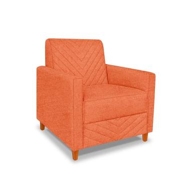 Imagem de Poltrona Camila Bouclê Terracota Pés De Madeira - Pallazio
