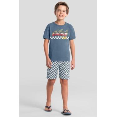 Imagem de Pijama infantil menino de corrida Brandili, 6, Azul