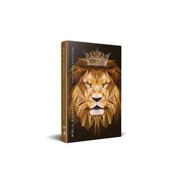 Imagem de Bíblia King James Atualizada Kja Slim Leão Marrom Coroa - Art Gospel