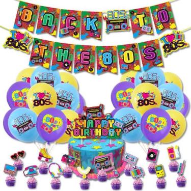 Imagem de Kit de balões: balões de látex de festa dos anos 80, 45 unidades - yiw