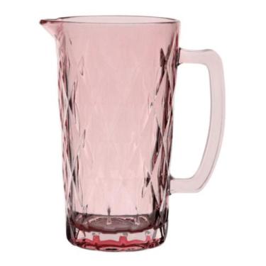 Imagem de Jarra de Vidro Diamond Rosa Ametista 1L Mesa Posta Água Suco Bebidas -