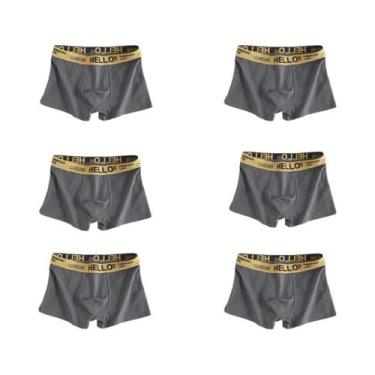 Imagem de 6 peças roupa interior masculina pura calcinha shorts boxer respirável