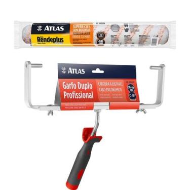 Imagem de Rolo de Pintura 46cm com Garfo Duplo Atlas Profissional