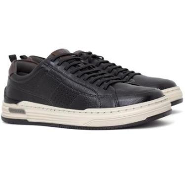 Imagem de Sapatênis Masculino Democrata Denim Mike Casual Couro Cadarço Conforto 240601-Masculino