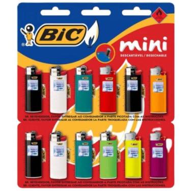 Imagem de Cartela Isqueiro BIC Isqueiro Mini com 12 Acendedor