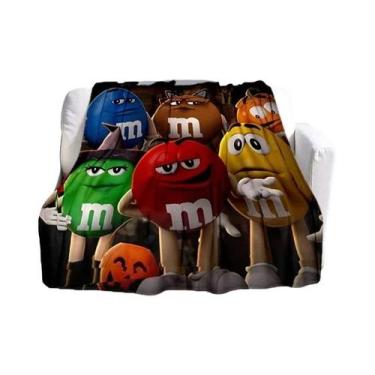 Imagem de Cobertor De Pelúcia Infantil M&M's Chocolate Quente E Moderno Para Cas