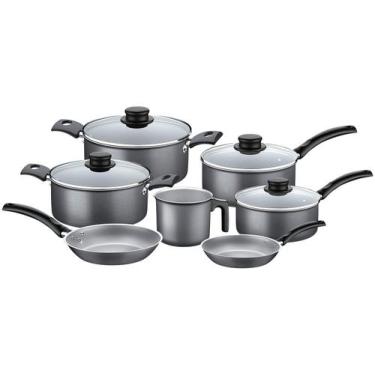 Imagem de Jogo de Panelas Tramontina Turim Antiaderente Starflon Max Chumbo 7 Pe