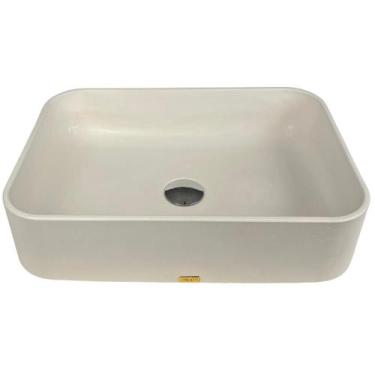 Imagem de Cuba Sobrepor Banheiro Apoio Lavabo Concreto Acetinado Pia Grande Lava