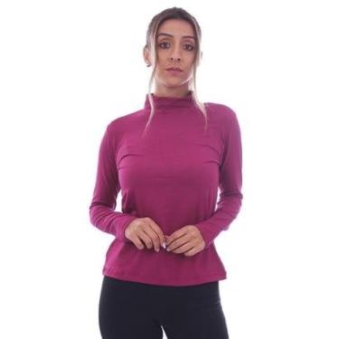 Imagem de Camisa Manga Longa Gola Alta Viscolycra Feminina Academia Inverno Frio Mechler-Feminino