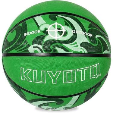 Imagem de Basquete KUYOTQ, tamanho 7, 75 cm, borracha verde, interior/exterior