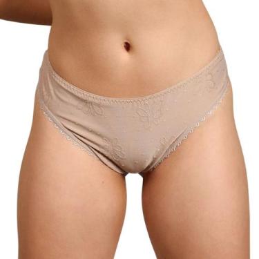 Imagem de Calcinha Biquini Cavada Borboletas Jéssica Duloren 128547, M, Bege