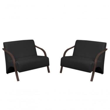Imagem de Kit 2 Poltronas Namoradeira Vênus 2 Lugares material sintético D Salla