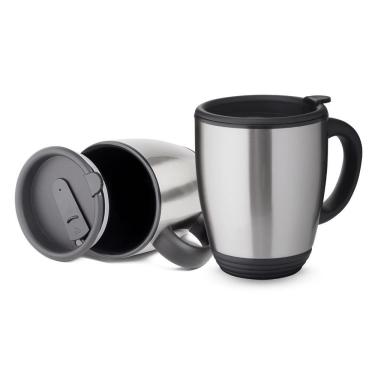 Imagem de Caneca Térmica 450ML em Aço Inox com Tampa Hermética e Alça Ergonômica para Bebidas Que...
