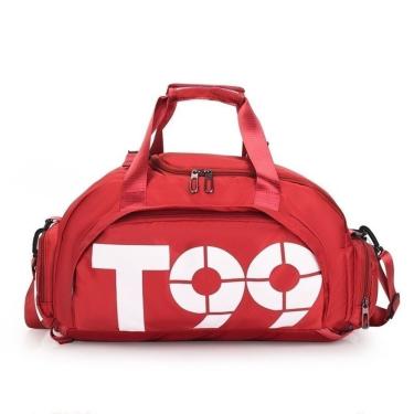 Imagem de Bolsa Esportiva Mochila Costa Transversal para Academia com Compartimento para Tênis Impermeável Vermelho OEM