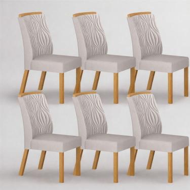 Imagem de Kit 6 Cadeiras Maciça De Jantar Estofada Ilhéus- Arbo Design