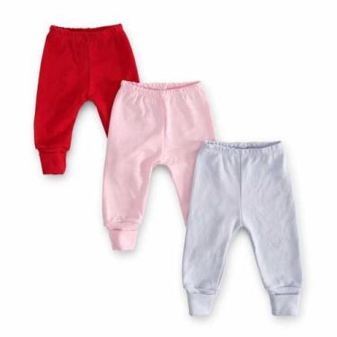 Imagem de Kit 3 Mijão Bebê Culote Suedine 100% Algodão Pé Reversível Vira Pé Cor