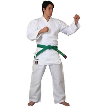 Imagem de Kimono Karate Básico em Tecido Algodão Brim + Faixa Branca Básica - Shizen Kimonos-Unissex