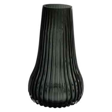 Imagem de VASO DECORATIVO ENFEITE PLANTA REDONDO VIDRO 28x17x17cm FUME