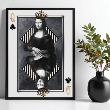 Imagem de Quadro Decorativo Monalisa Carta De Baralho 45x34cm - com vidro