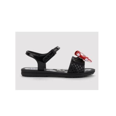 Imagem de Sandália Infantil Minnie Disney com Copo Grendene 022106, Preto, 25